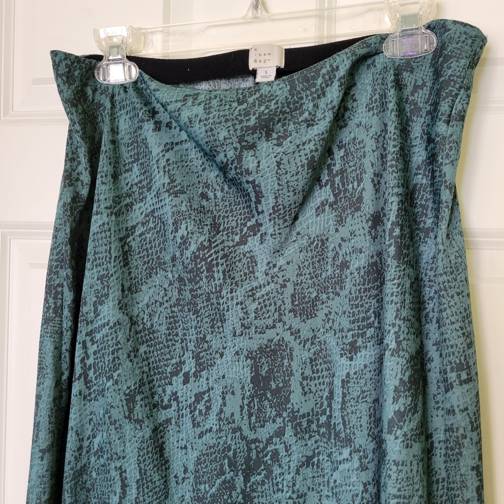 Midi Satin Snakeskin Skirt - Picture 3 of 3